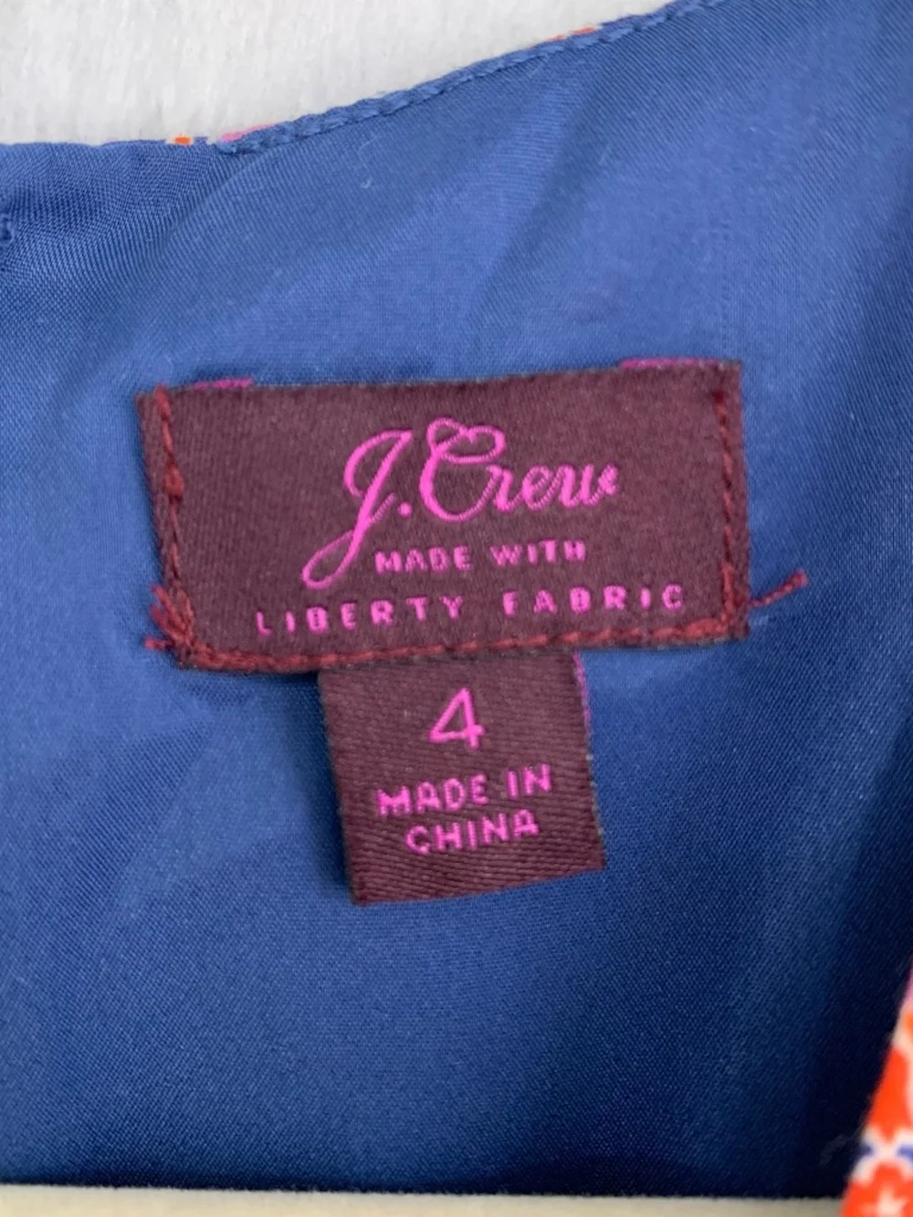 J. Crew Liberty Fabric Kayoko Deep Blue Floral Tie Waist Midi Dress Sz 4